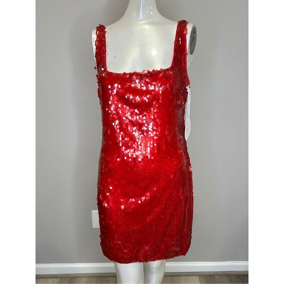 NWT STAUD Eclipse Sequined Mini Dress Size M $395 - Picture 3 of 9